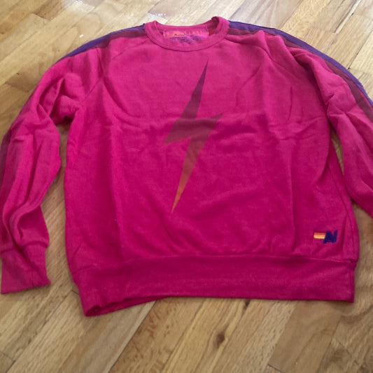 Women’s Aviator Nation sweatshirt. Red. Side XS