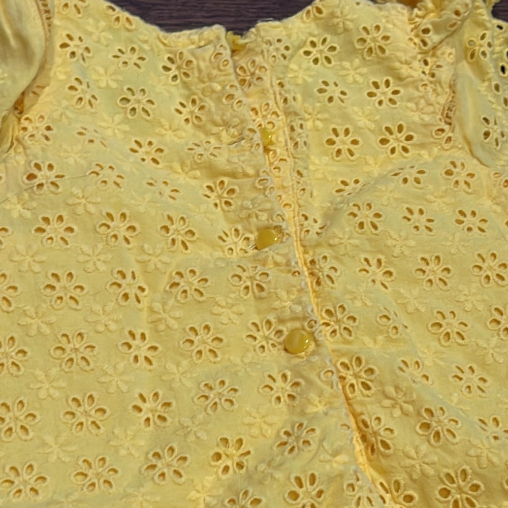 Ralph Lauren Girls Yellow Eyelet Dress Size 3T