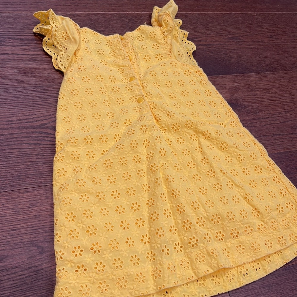Ralph Lauren Girls Yellow Eyelet Dress Size 3T
