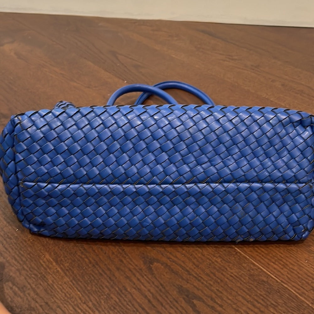 Blue Women’s Woven Tote Handbag