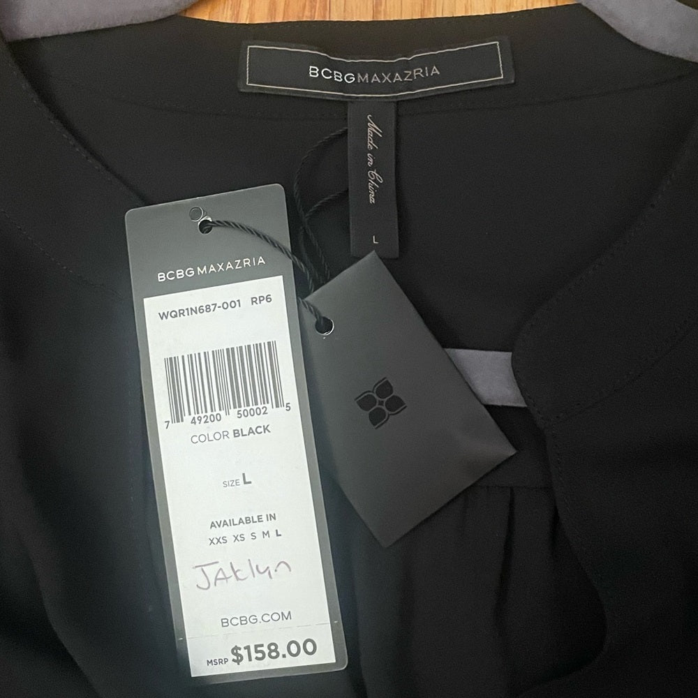 NWT BCBCMaxArzia New Black Long Sleeve Size Large