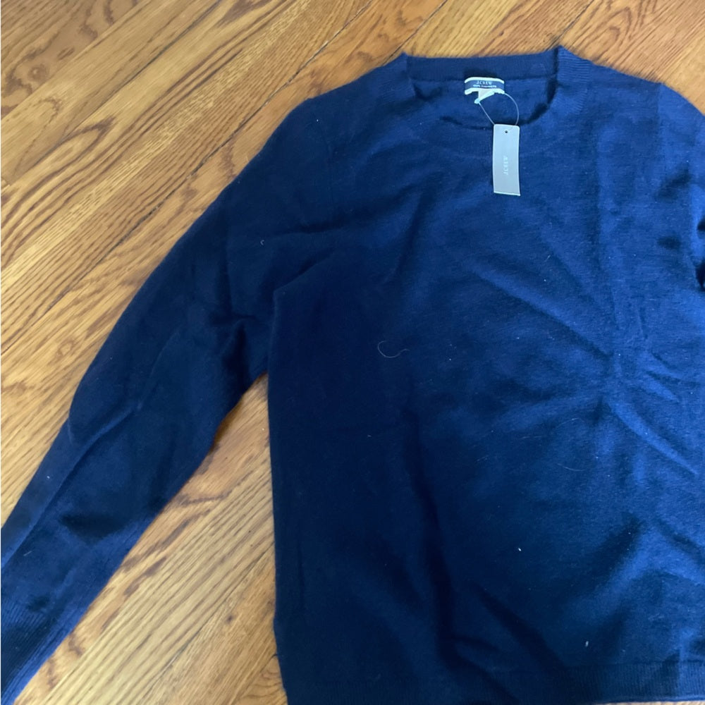 NWT J. Crew Navy Cashmere Sweater Size Medium