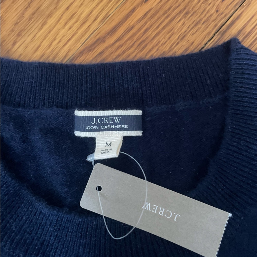NWT J. Crew Navy Cashmere Sweater Size Medium