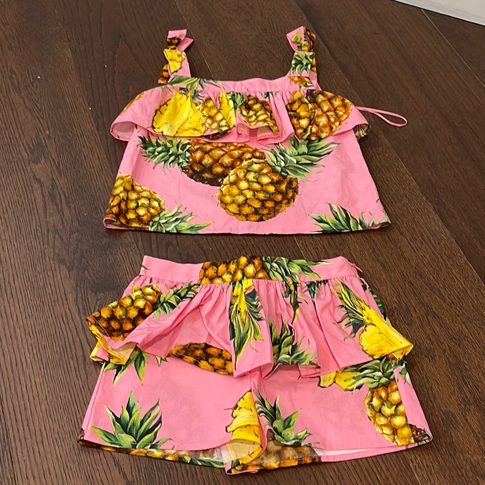Dolce & Gabbana Pink Girls Set Tank Top Size 6 and Shorts Size 4