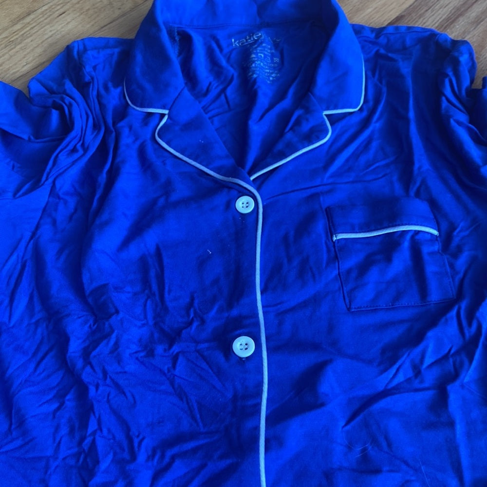 Juniors Katiejnyc pajamas. Blue and white. Size L