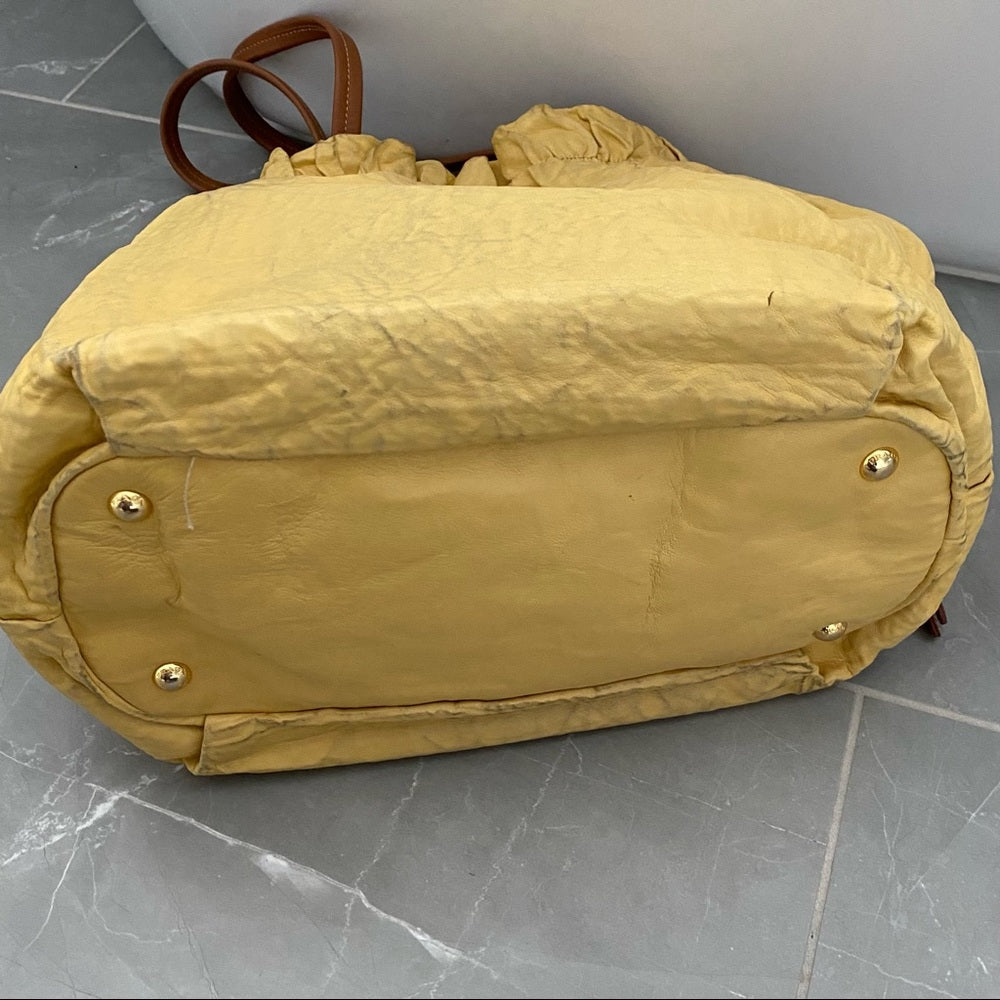 PRADA Yellow Drawstring Napa tote