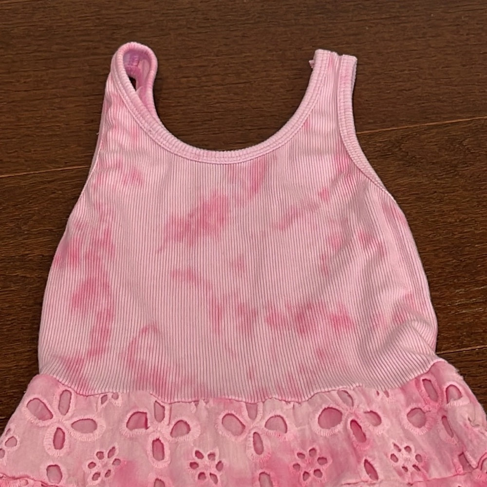NWT Flowers by Zoe Girls Pink Ribbed and Eyelet Dress Size 6x