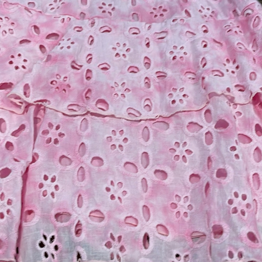 NWT Flowers by Zoe Girls Pink Ribbed and Eyelet Dress Size 6x