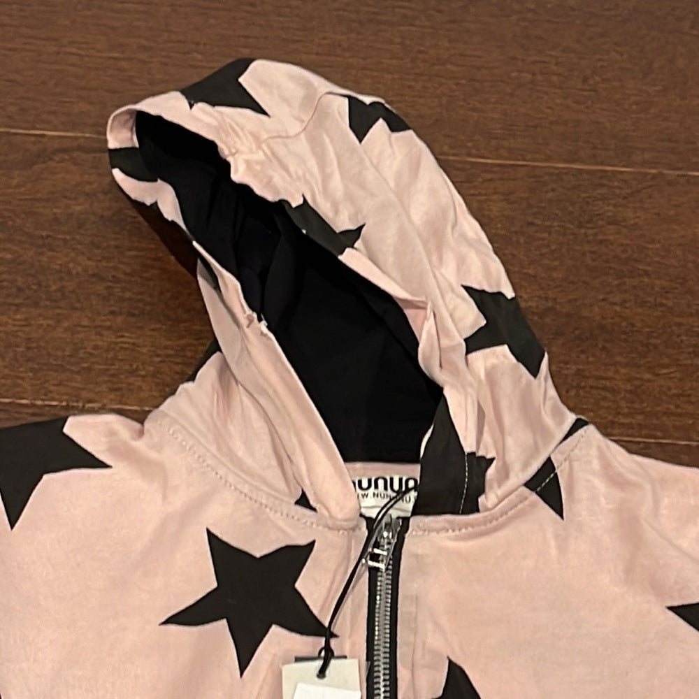 NWT Nununu Powder Pink Girls Zip Up Sweatshirt Size 6-7