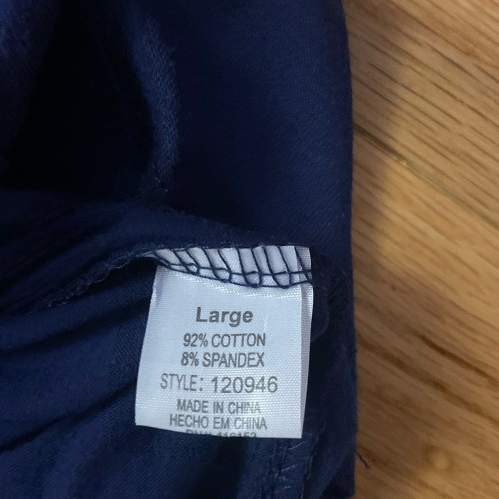 NWT Poof! Navy Long Sleeve Crew Neck Top Size Large