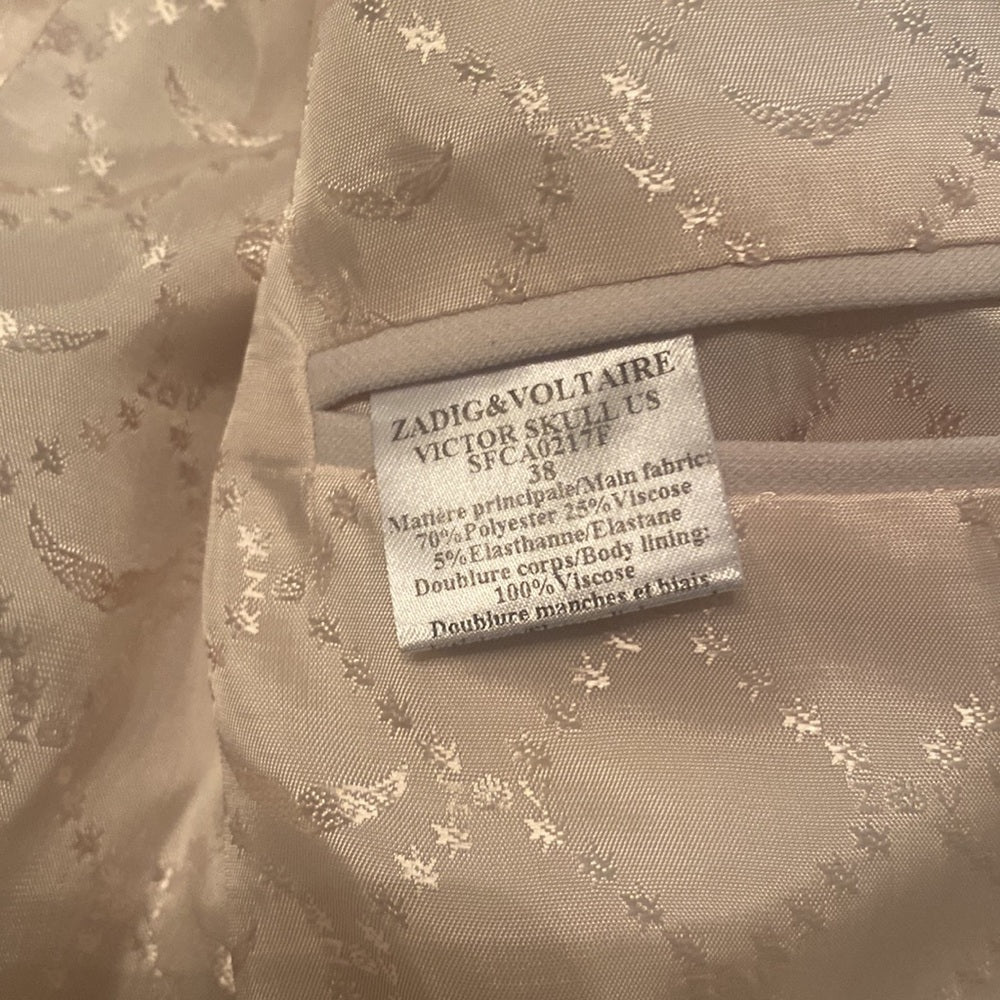 Zadig & Voltaire Women’s Cream Size 38 Blazer