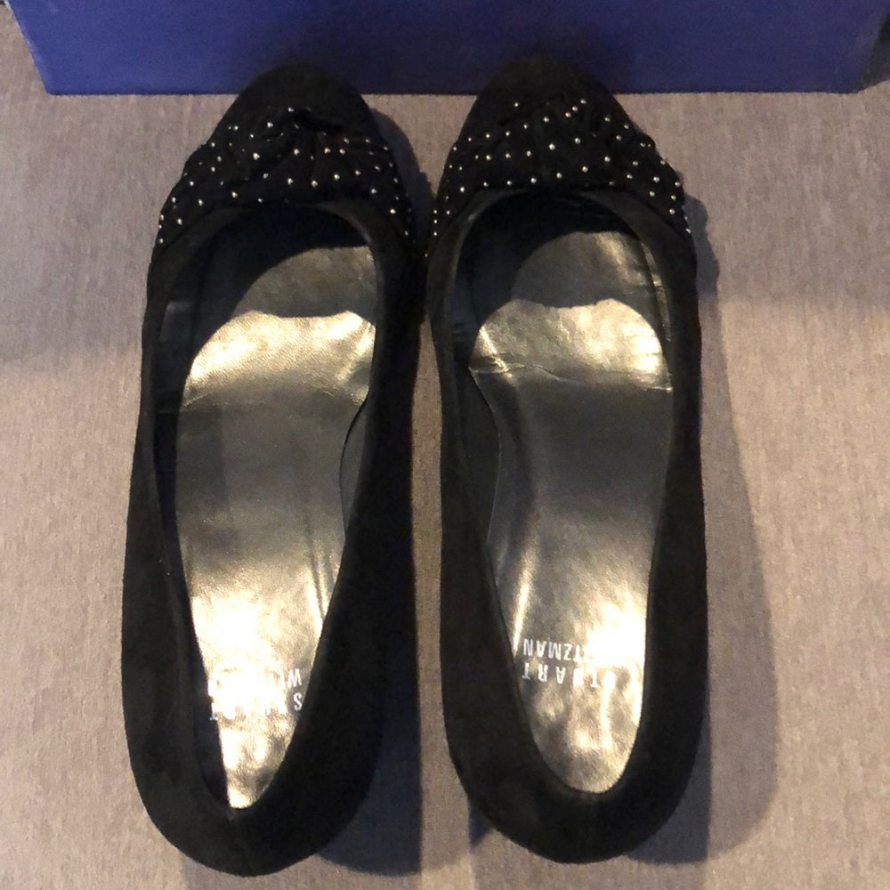 Stuart Weitzman Black Suede Wedges Size 9