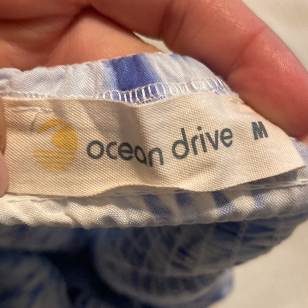 Women’s Ocean Drive top and bottom set. Blue and white. Size M