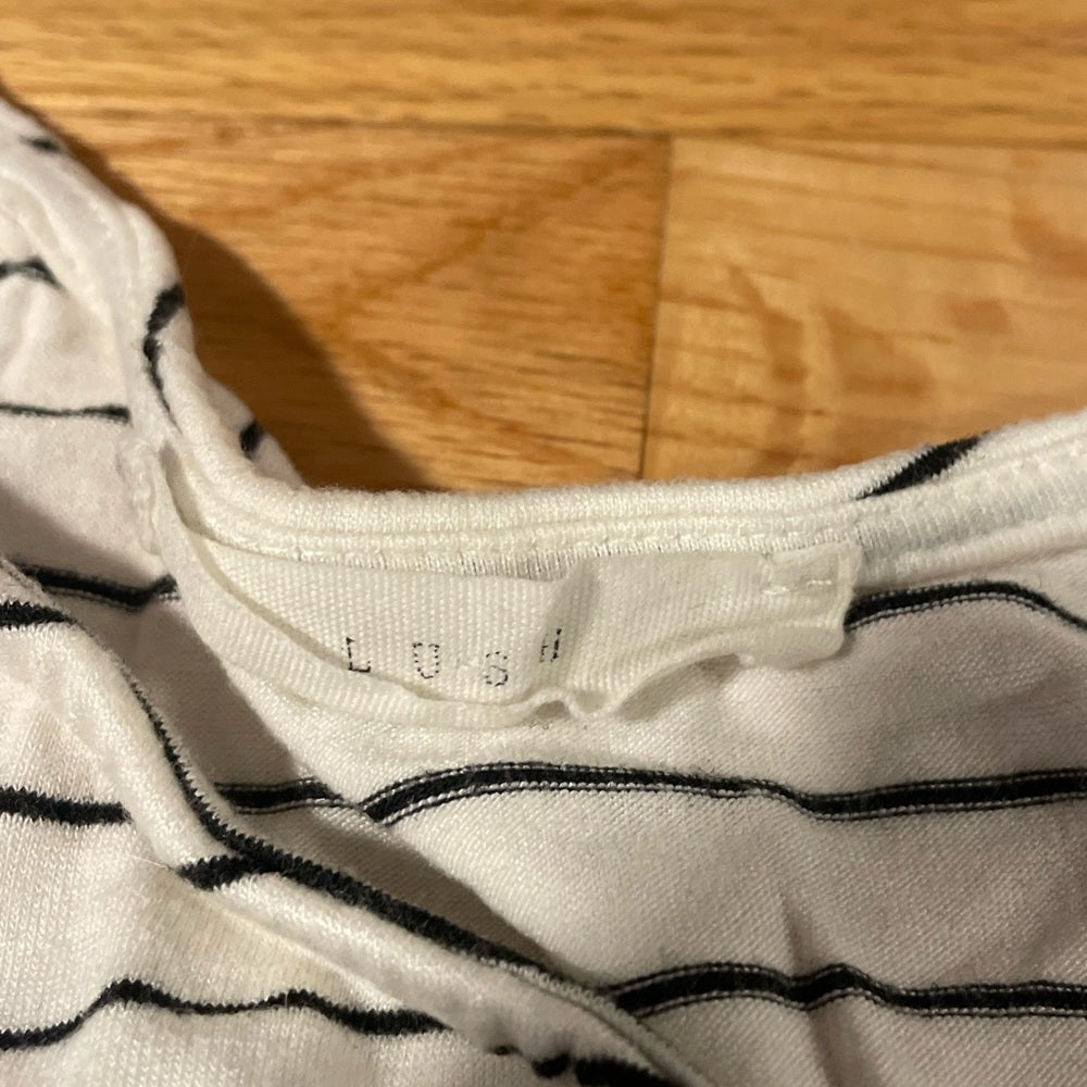Lush Black and White Striped Dress Size Large