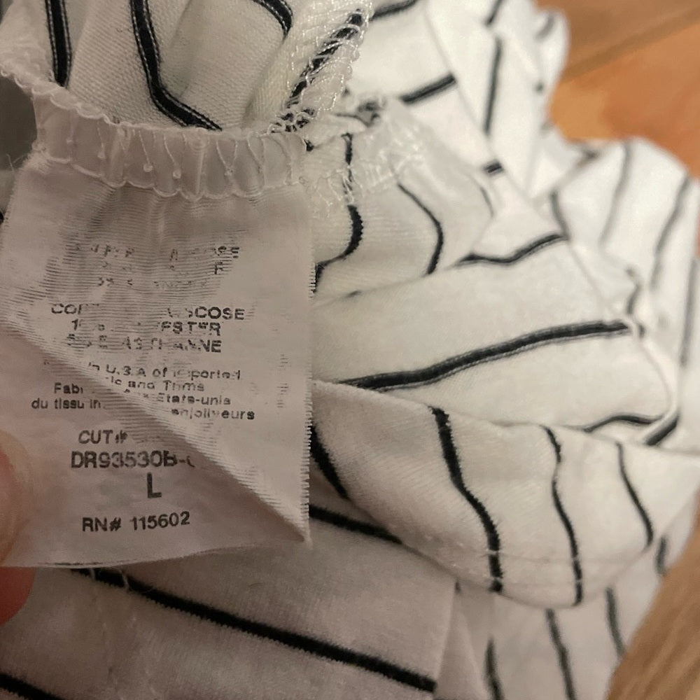 Lush Black and White Striped Dress Size Large