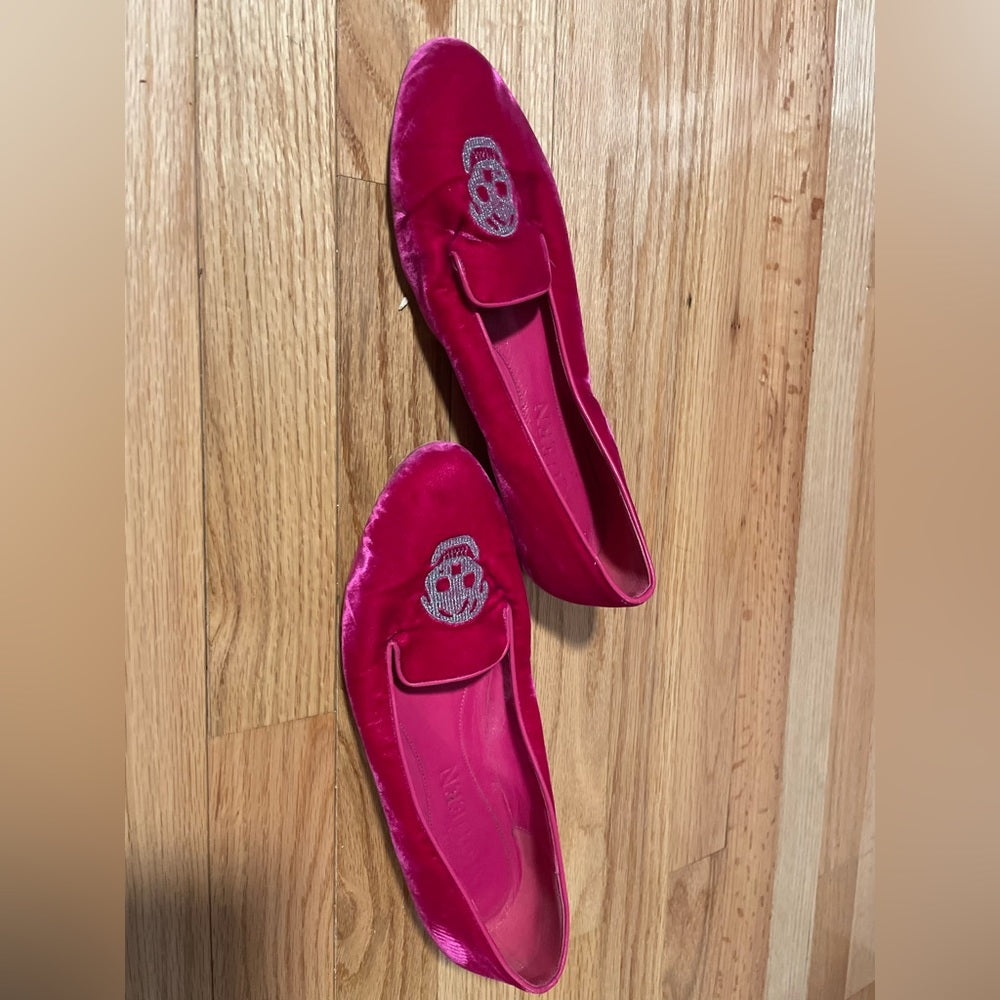 Alexander Queen Hot Pink Skull Flats Size 38 / 8