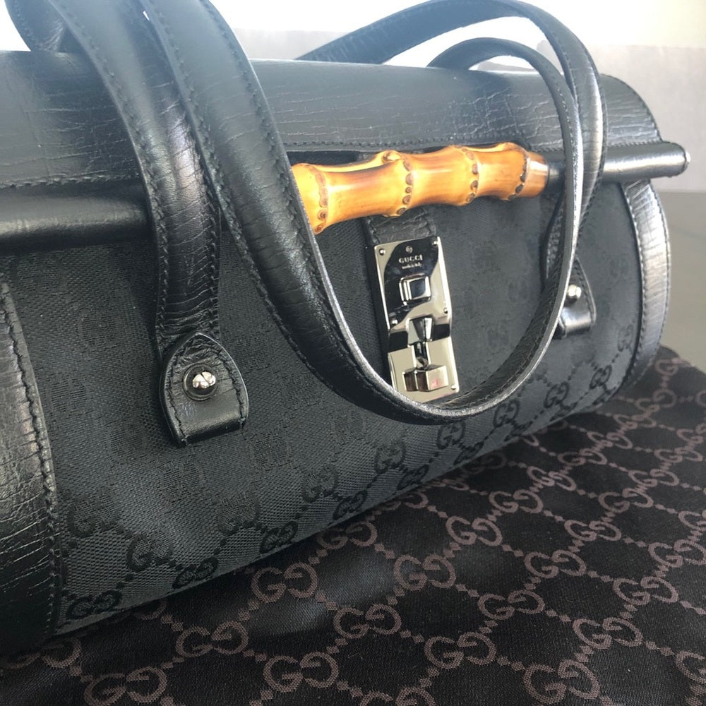 Gucci Bamboo Bullet Bag GG Canvas Medium