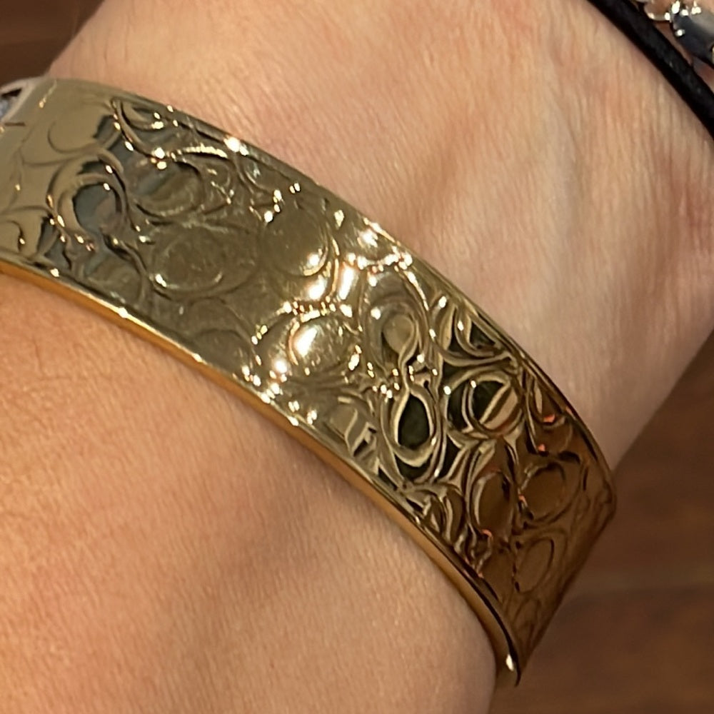 Coach Women’s Gold And Rhinestone Bracelet