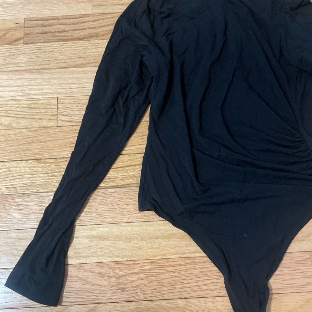Good American Black Turtle Neck Body Suit Size 2