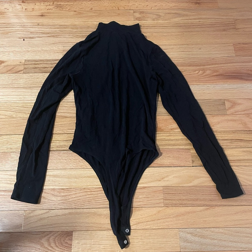 Good American Black Turtle Neck Body Suit Size 2