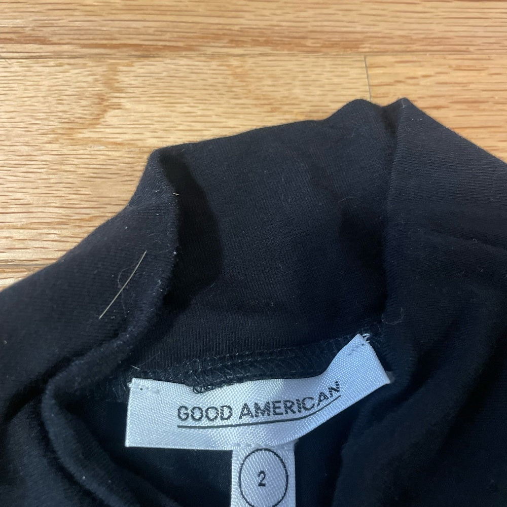 Good American Black Turtle Neck Body Suit Size 2