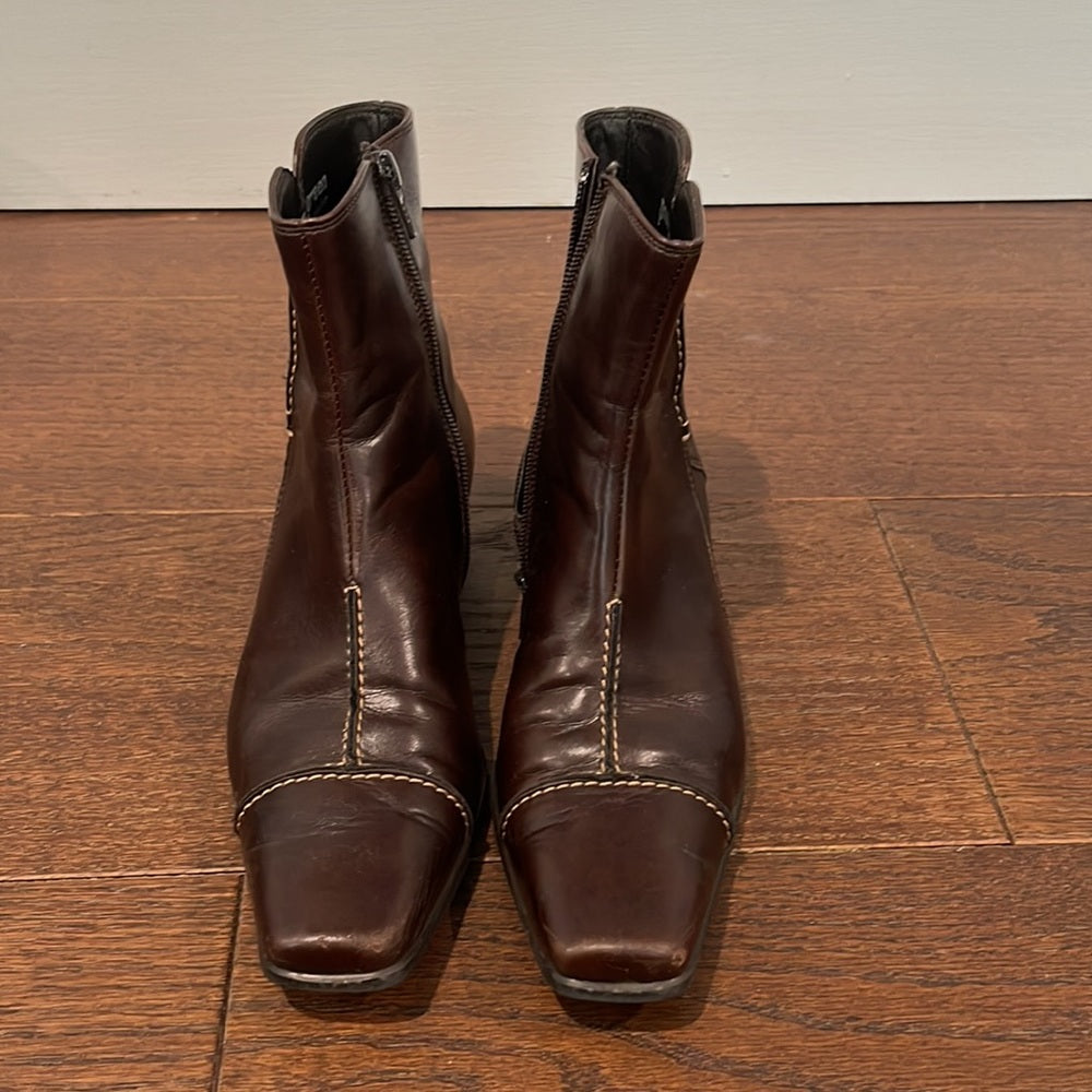 Paul Green Brown Leather Boots Size 6