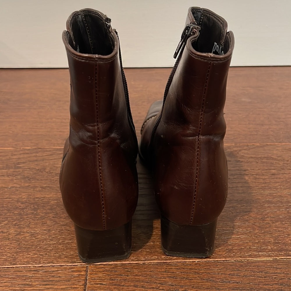 Paul Green Brown Leather Boots Size 6