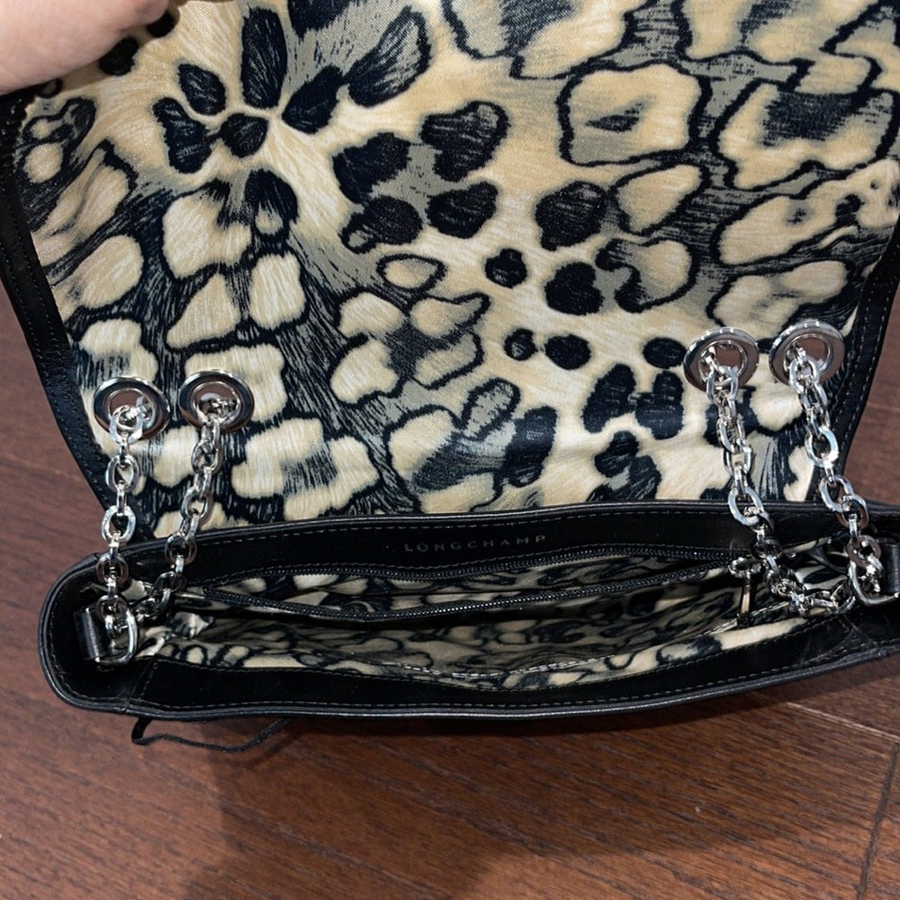 Longchamp Women’s Black Leather Shpulder Bag