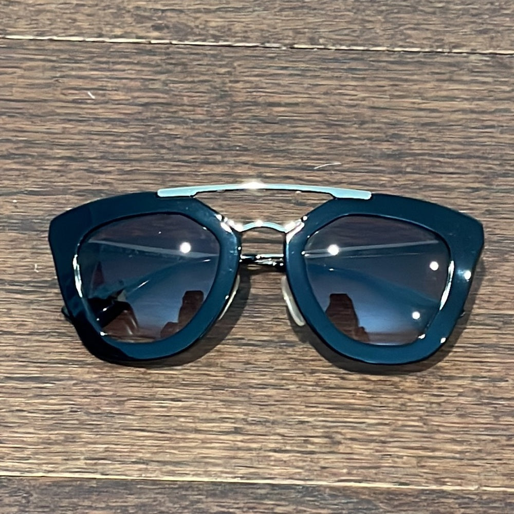 Prada Women’s Black and Gold Sunglasses