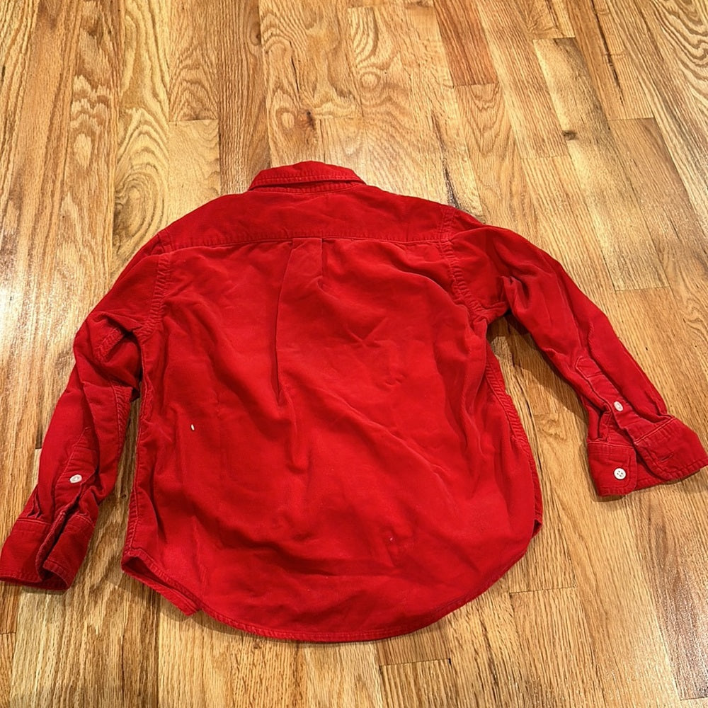 Boys Ralph Lauren Buttoned Down Shirt. Size 5. Red Long Sleeved.
