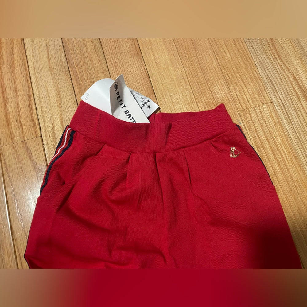 NWT Petit Bateau Red Kids Pants Size 6