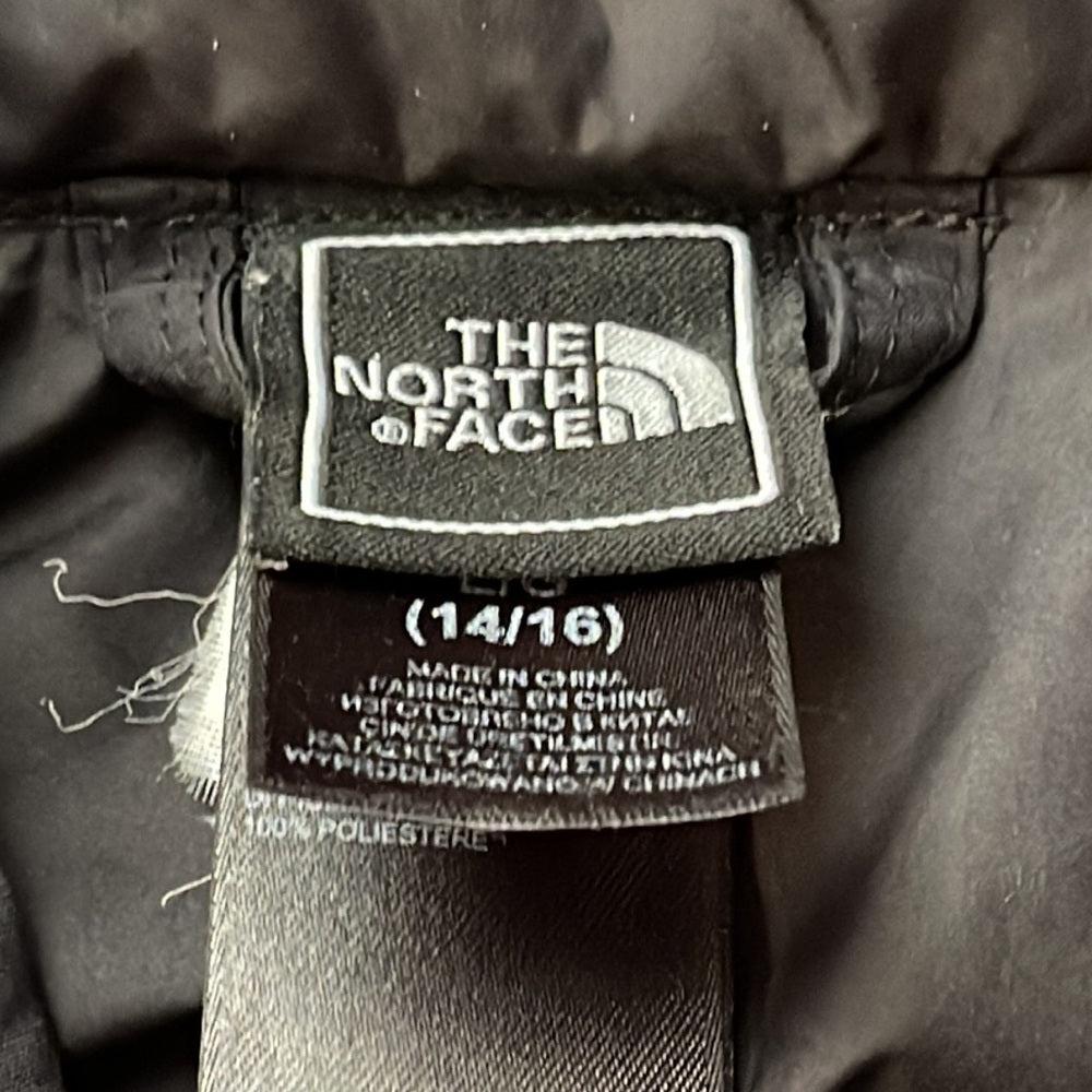 The North Face Girls Black Hooded Belted Winter Jacket Size 14/16