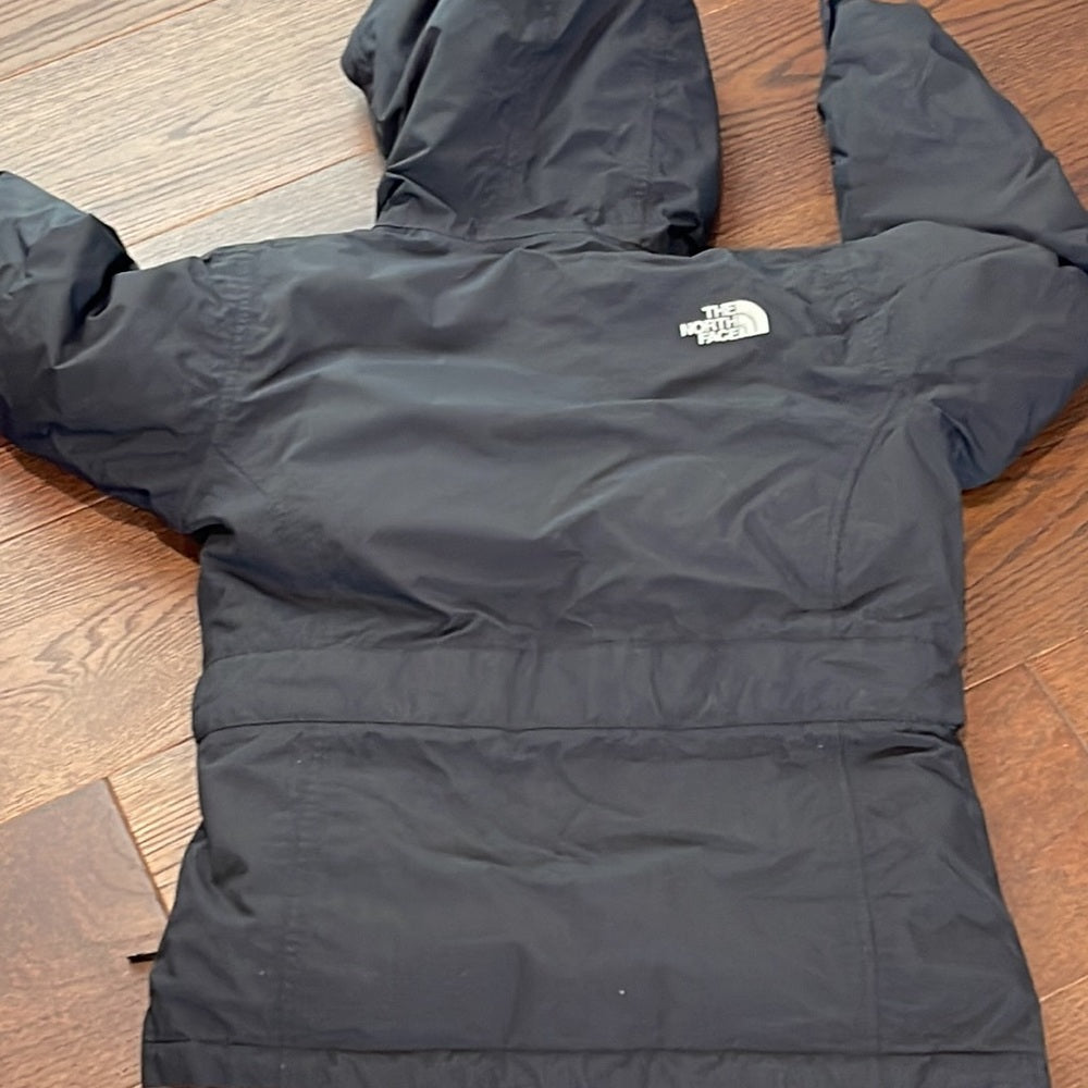 The North Face Girls Black Hooded Belted Winter Jacket Size 14/16