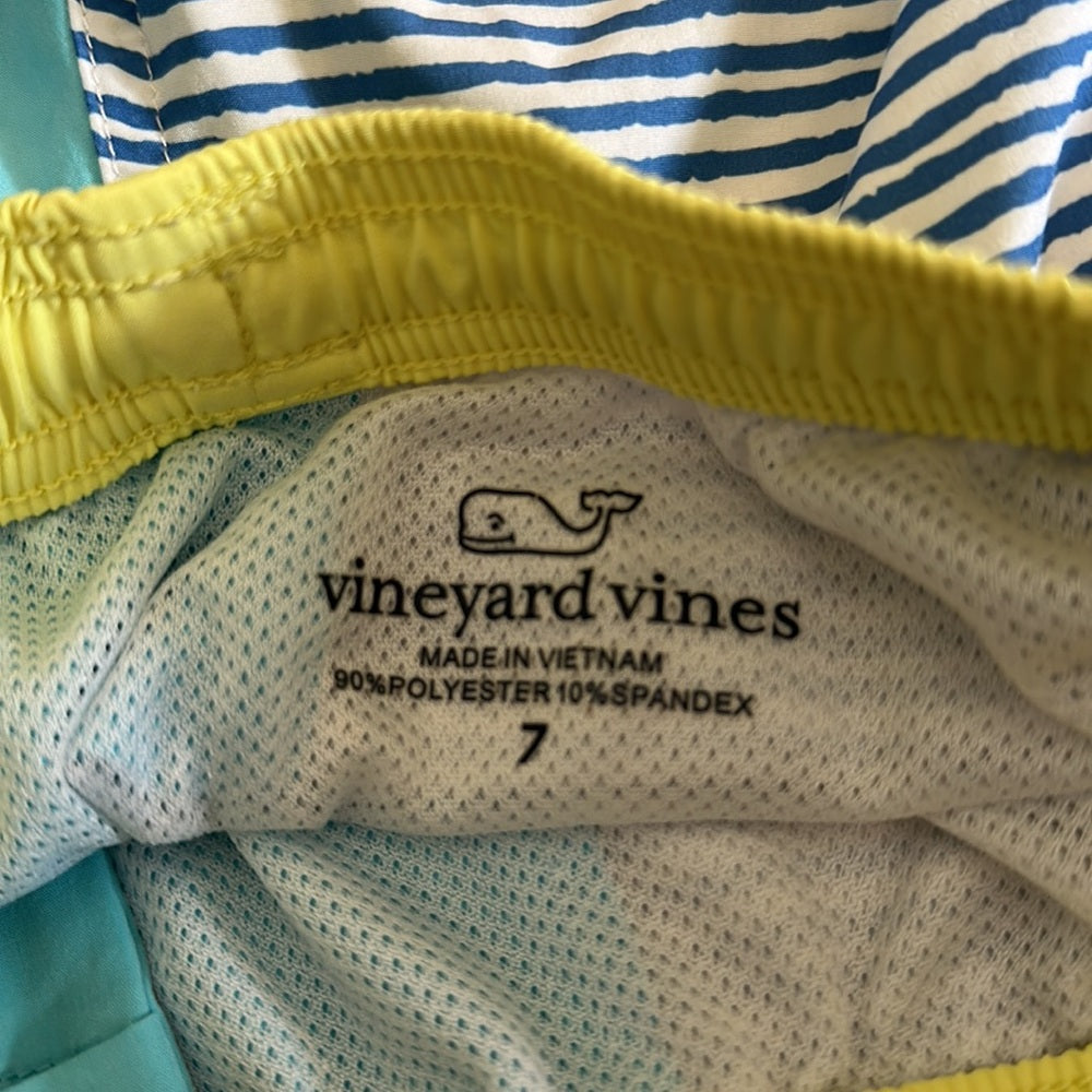 Vineyard Vines Boy’s Colorblock Swim Trunks - Size 7