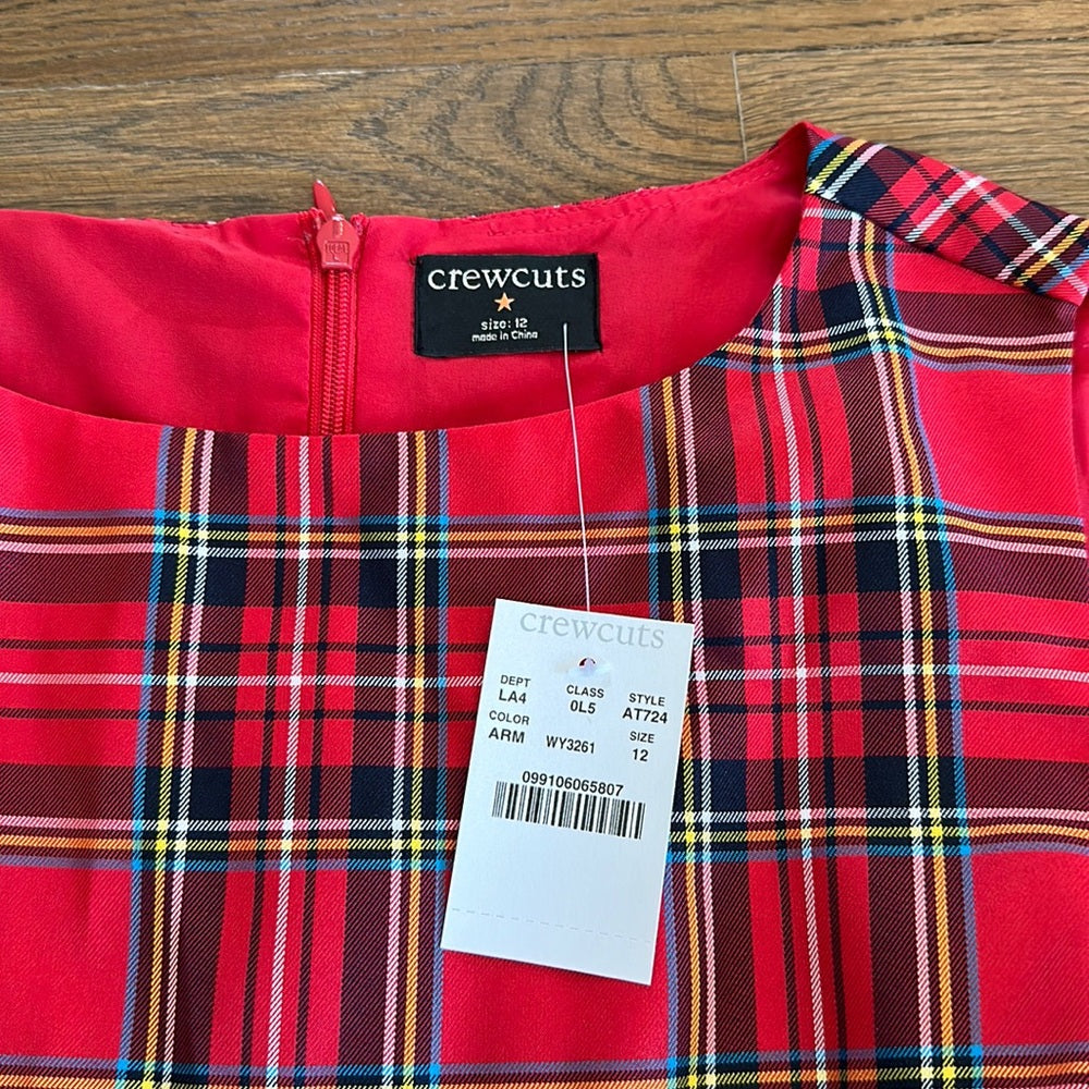 NWT J. Crew Crewcuts Girl’s Plaid Dress - Size 12