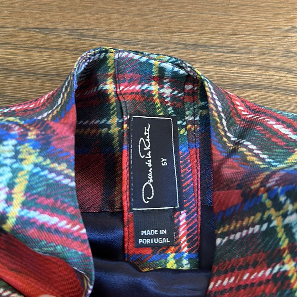 Oscar de la Renta Girl’s Plaid Bow Dress - Size 5Y