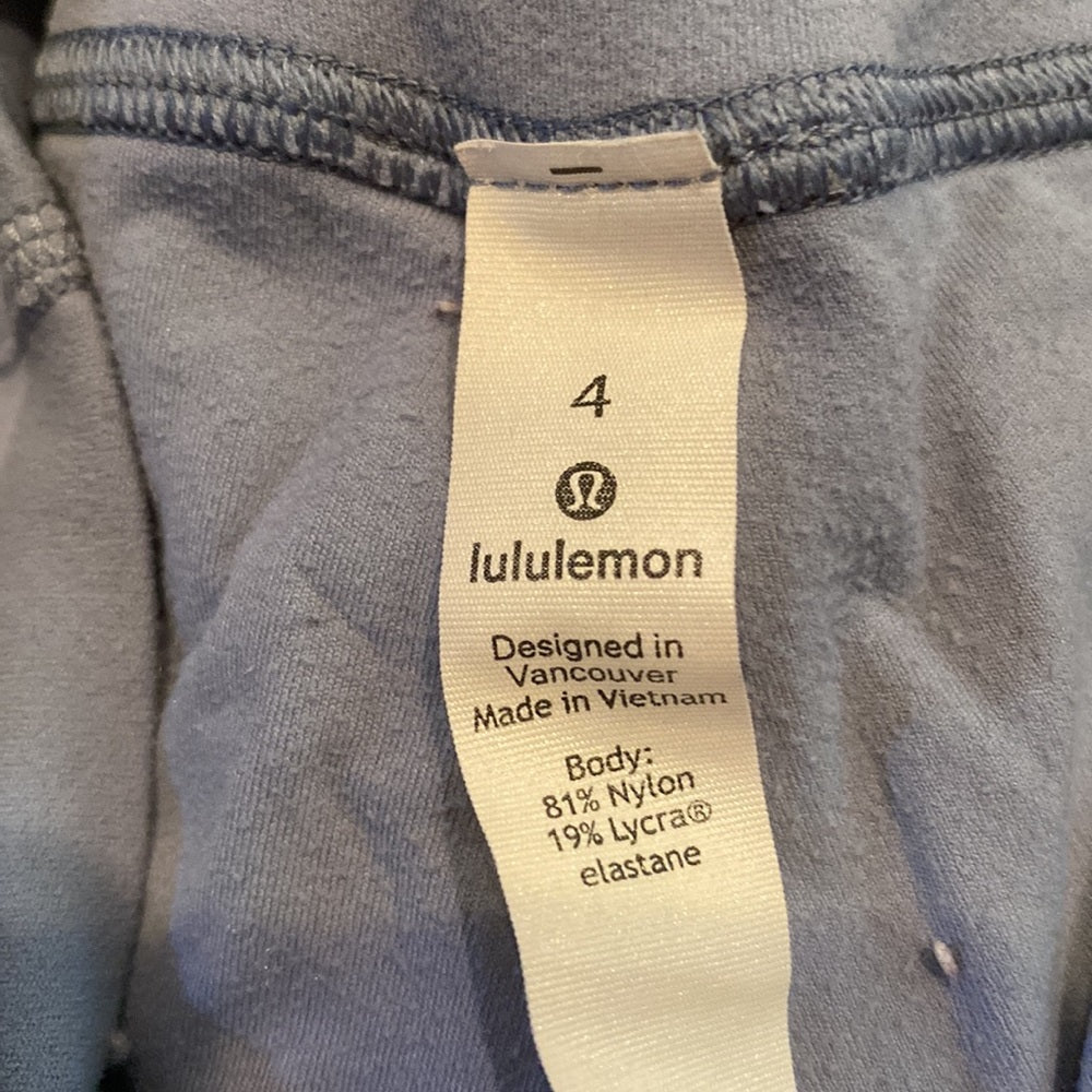 Lululemon leggings light blue size 4