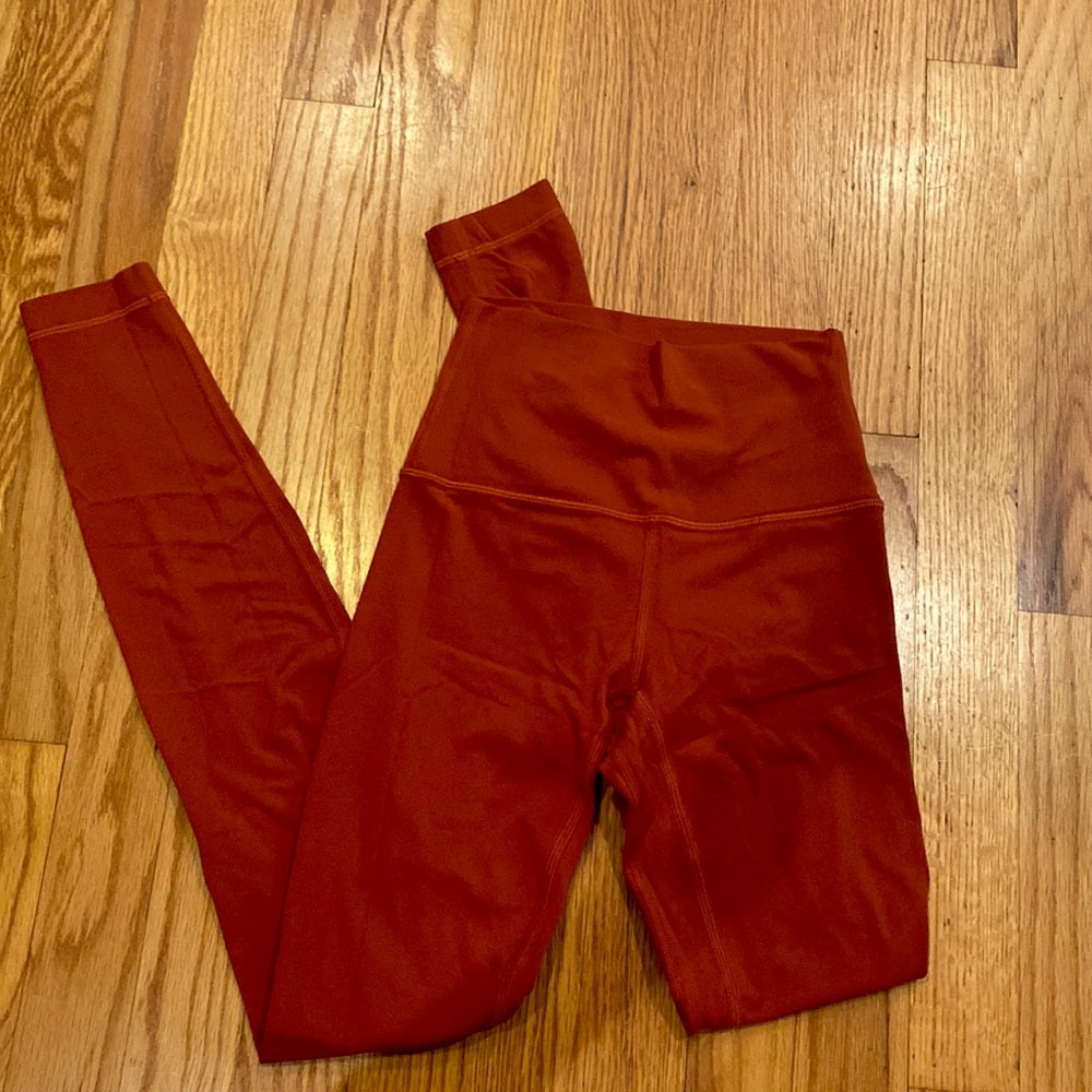 Lululemon brick Red/Brown colored leggings size 2