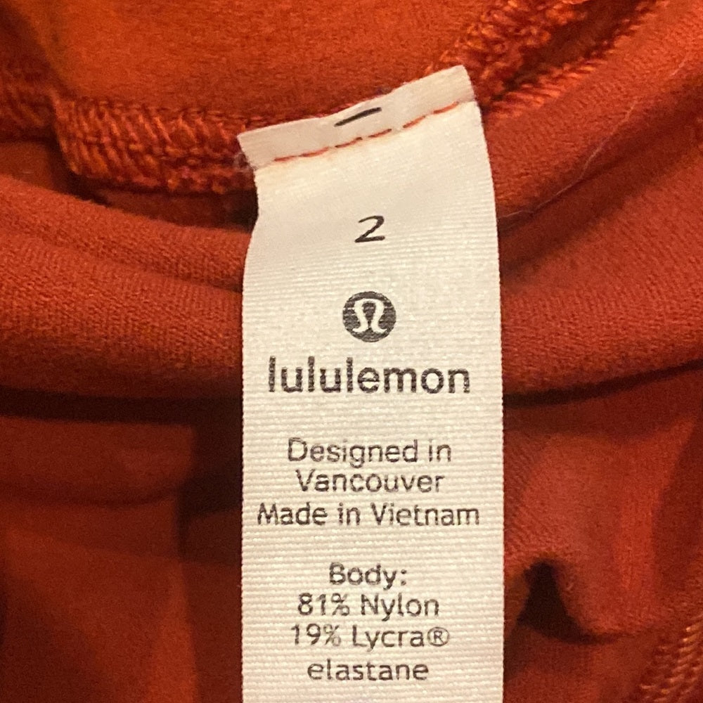Lululemon brick Red/Brown colored leggings size 2