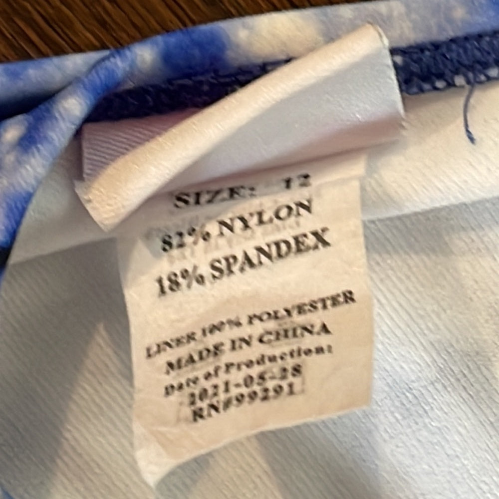 KANU Surf Girls Blue and White Bikinis Size 12