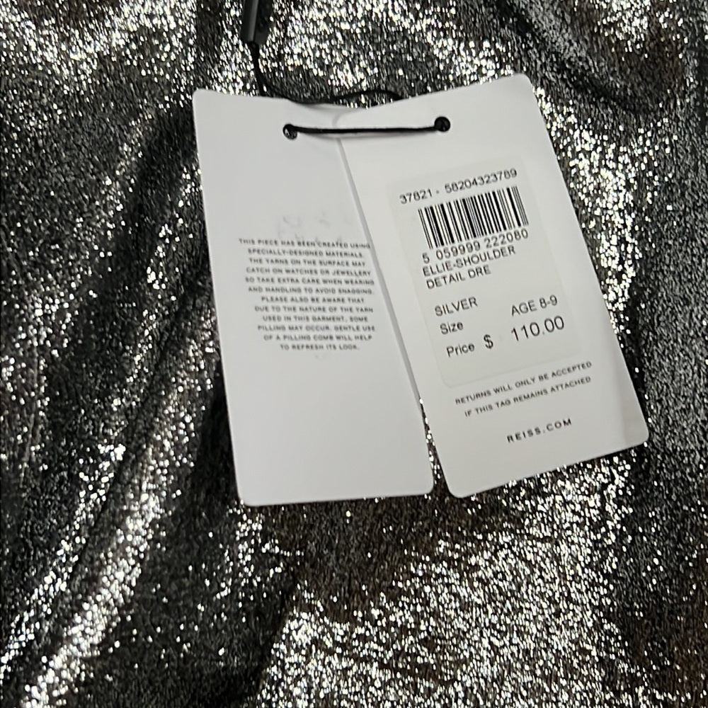NWT Reiss Kid’s Sparkly Grey Dress Size 8-9y