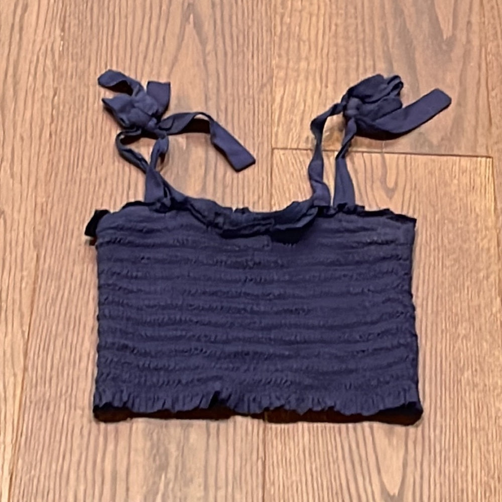Katie J NYC Navy Smocked Tie Top and Ashley Skirt Size Junior XS