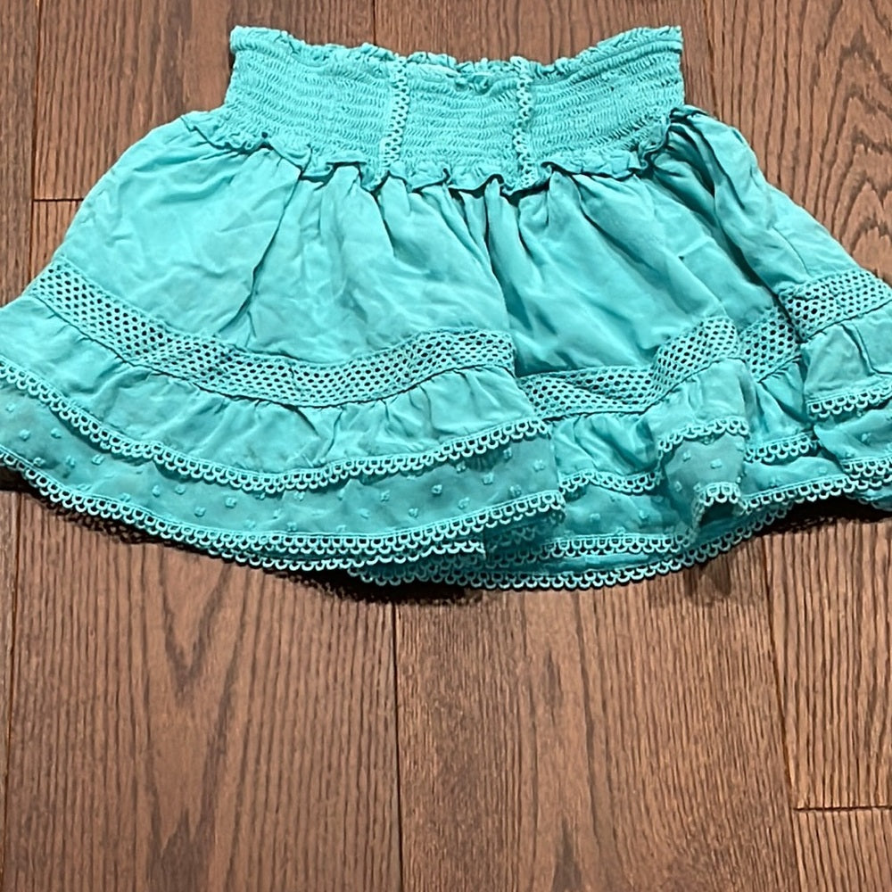 Katie J NYC Turquoise Smocked Shari Top and Ashley Skirt Size Junior XS
