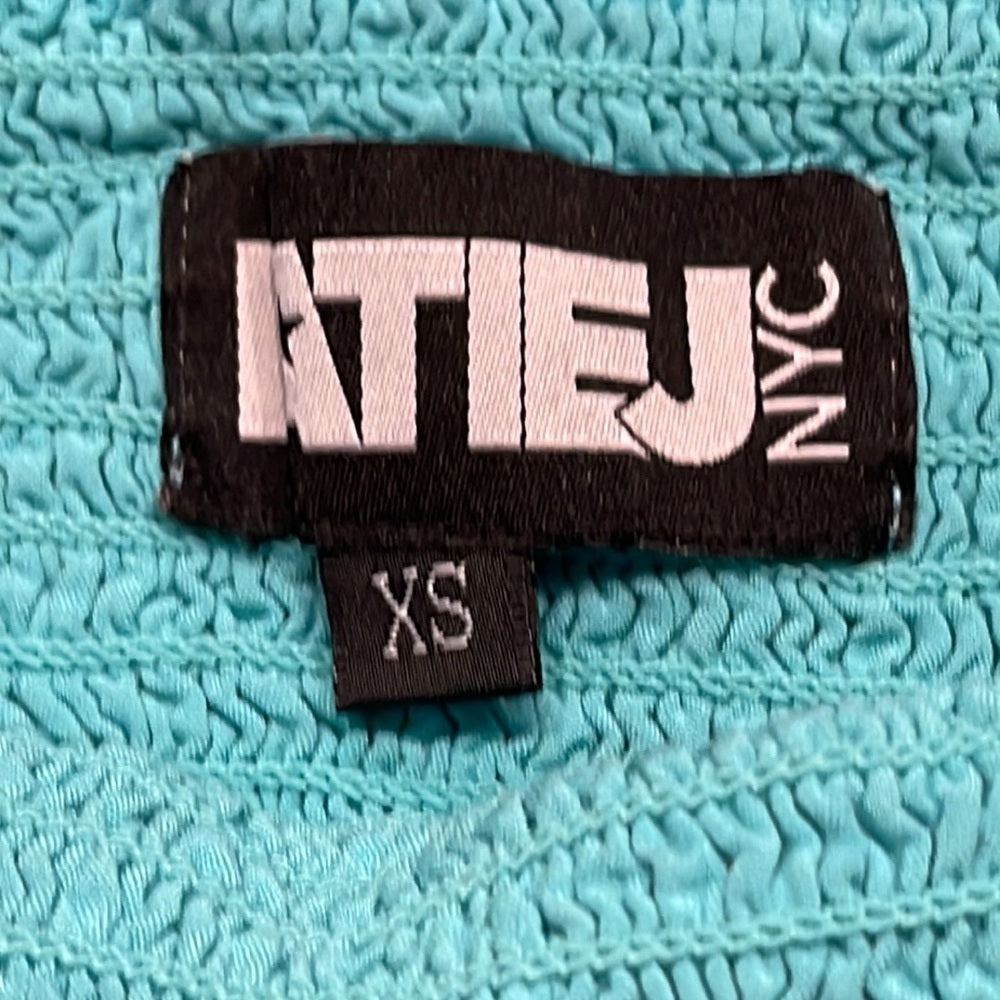 Katie J NYC Turquoise Smocked Shari Top and Ashley Skirt Size Junior XS