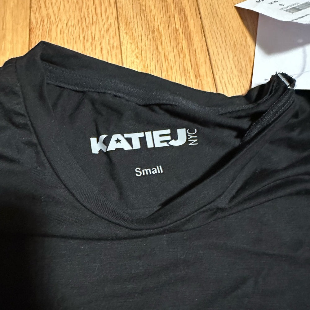 NWT Katie J NYC Black Blouse Size Small