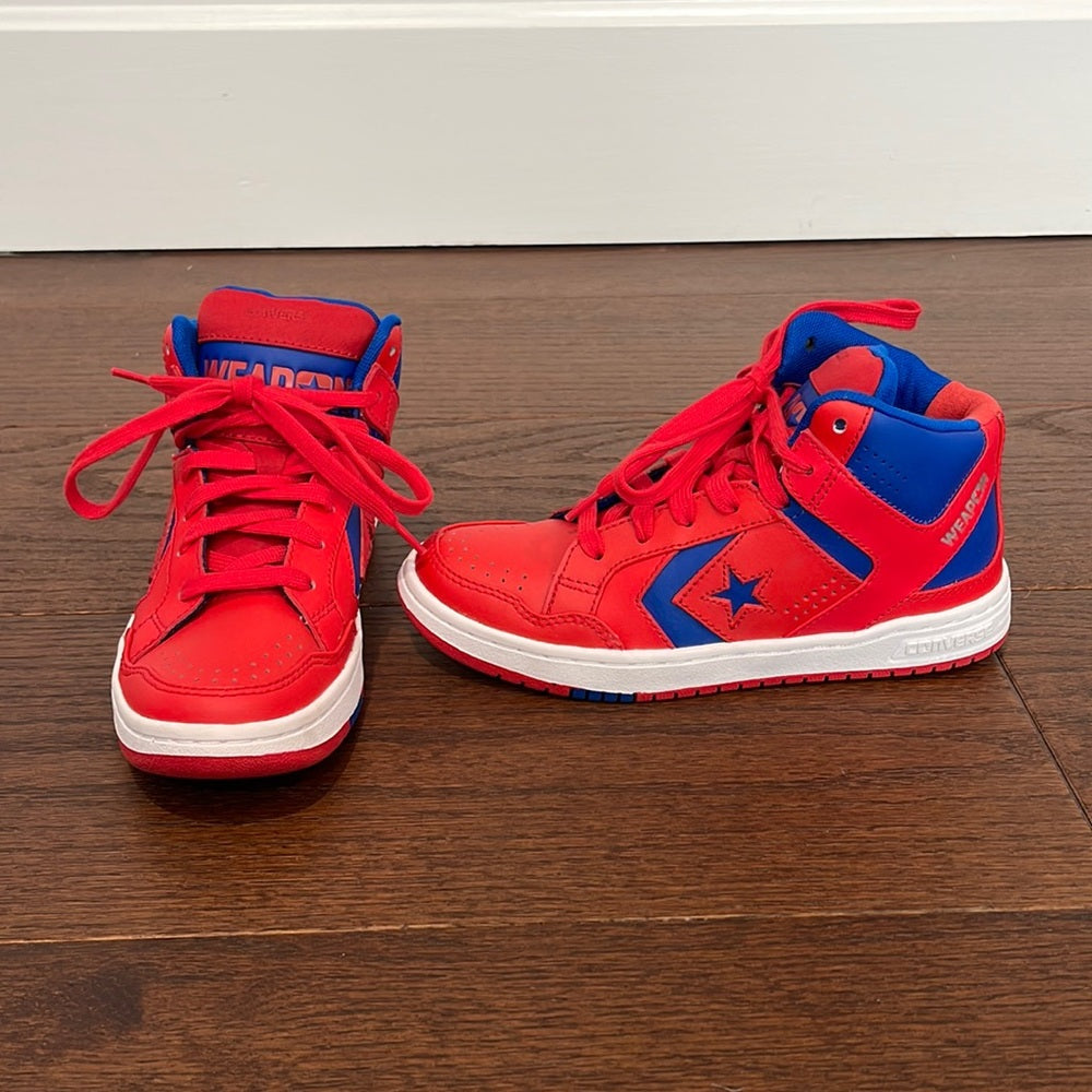 Converse Boys High Top Red and Blue Sneakers Size 3