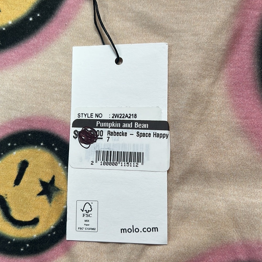 NWT Molo Kid’s Beige Smiley Face T-Shirt Size 7
