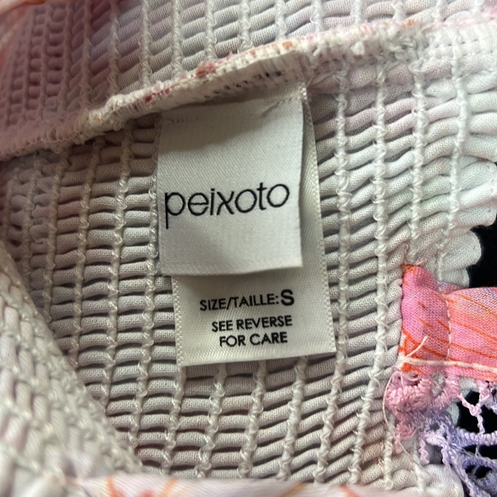 Peixoto Kid’s Pink and Purple Floral Smocked Tank Top Size S