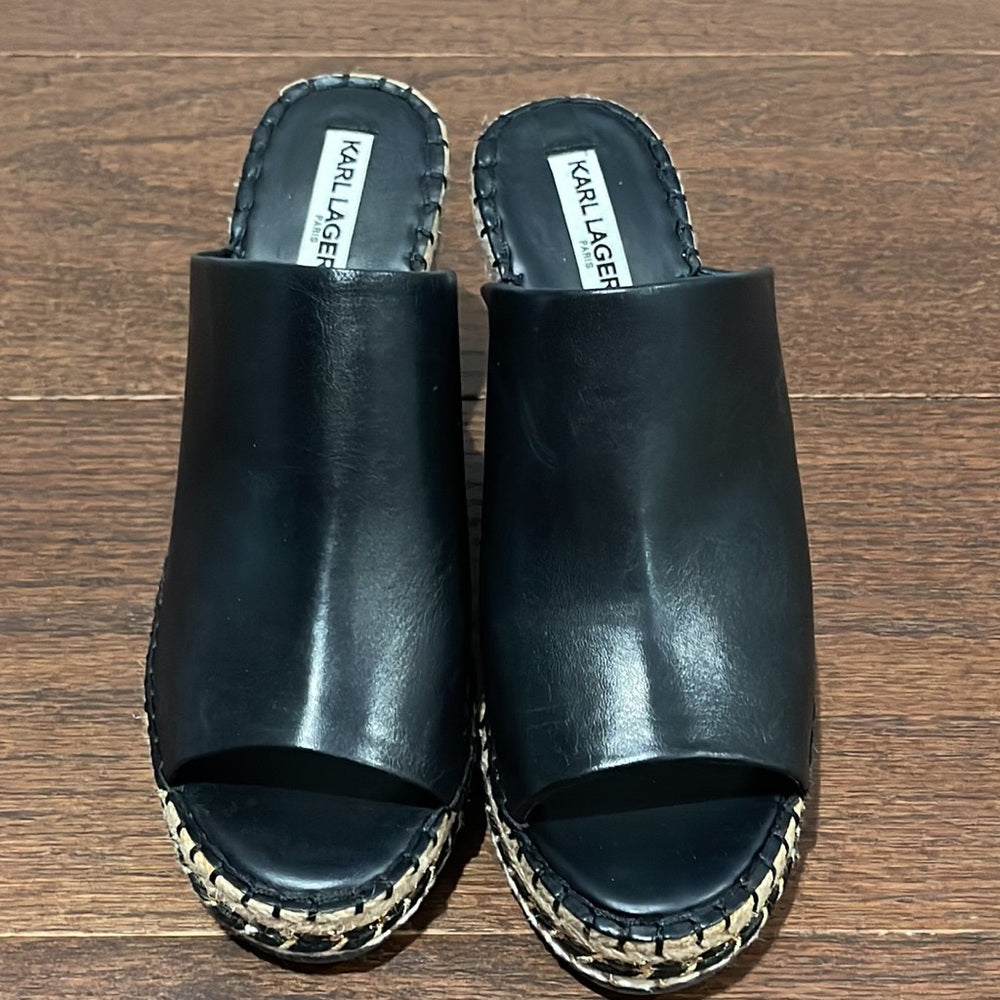 Karl Lagerfeld Women’s Black Wedges Size 8.5