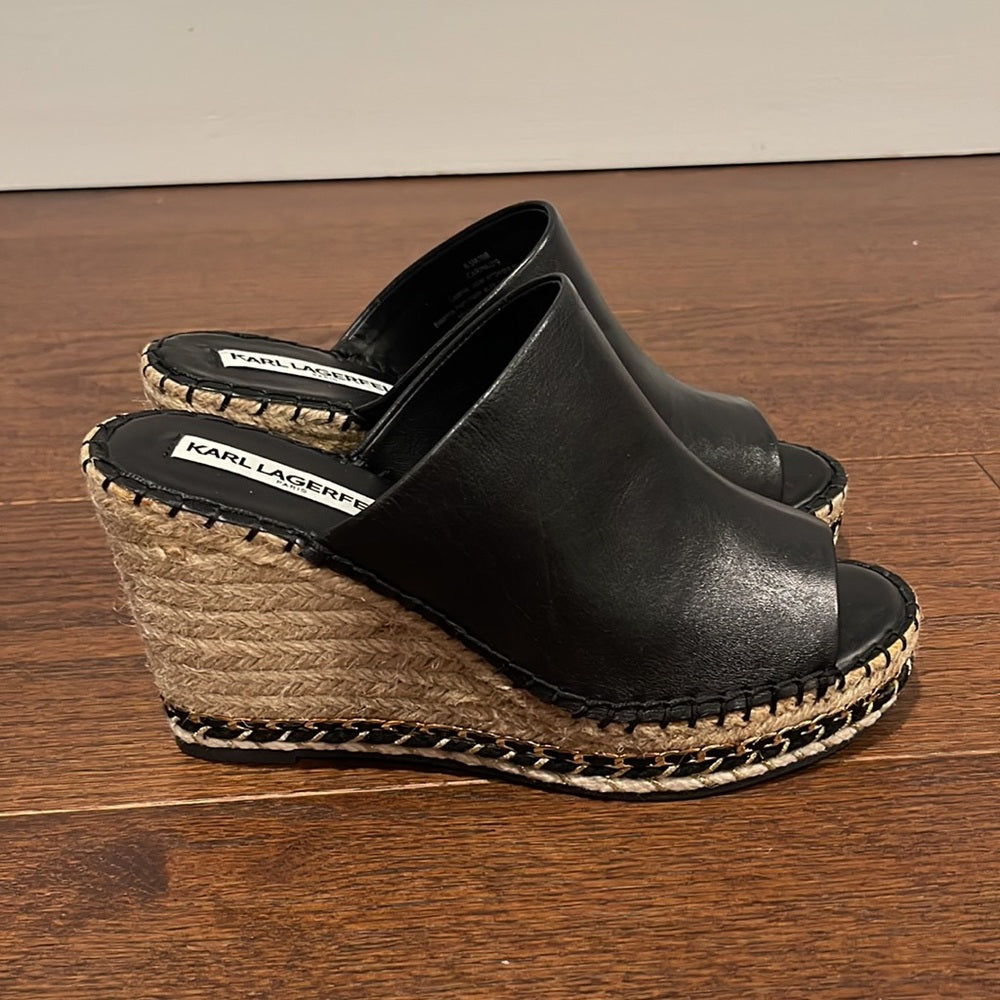 Karl Lagerfeld Women’s Black Wedges Size 8.5
